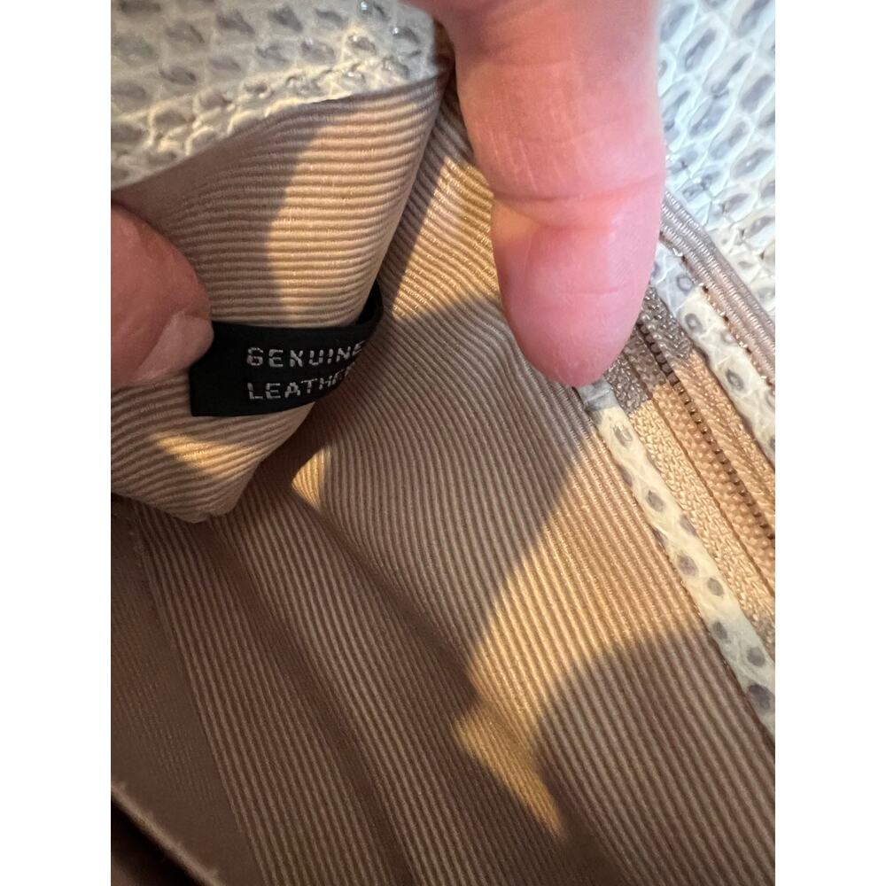 Ann Taylor white python leather shoulder bag chai… - image 8